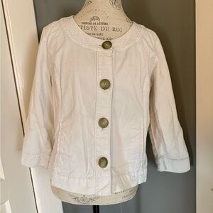Merona White Women's Jacket with Embroidered Trim